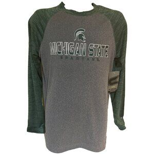 NEW Michigan State Spartans Colosseum Crew Neck LS Gray Tee Shirt Youth M 12-14